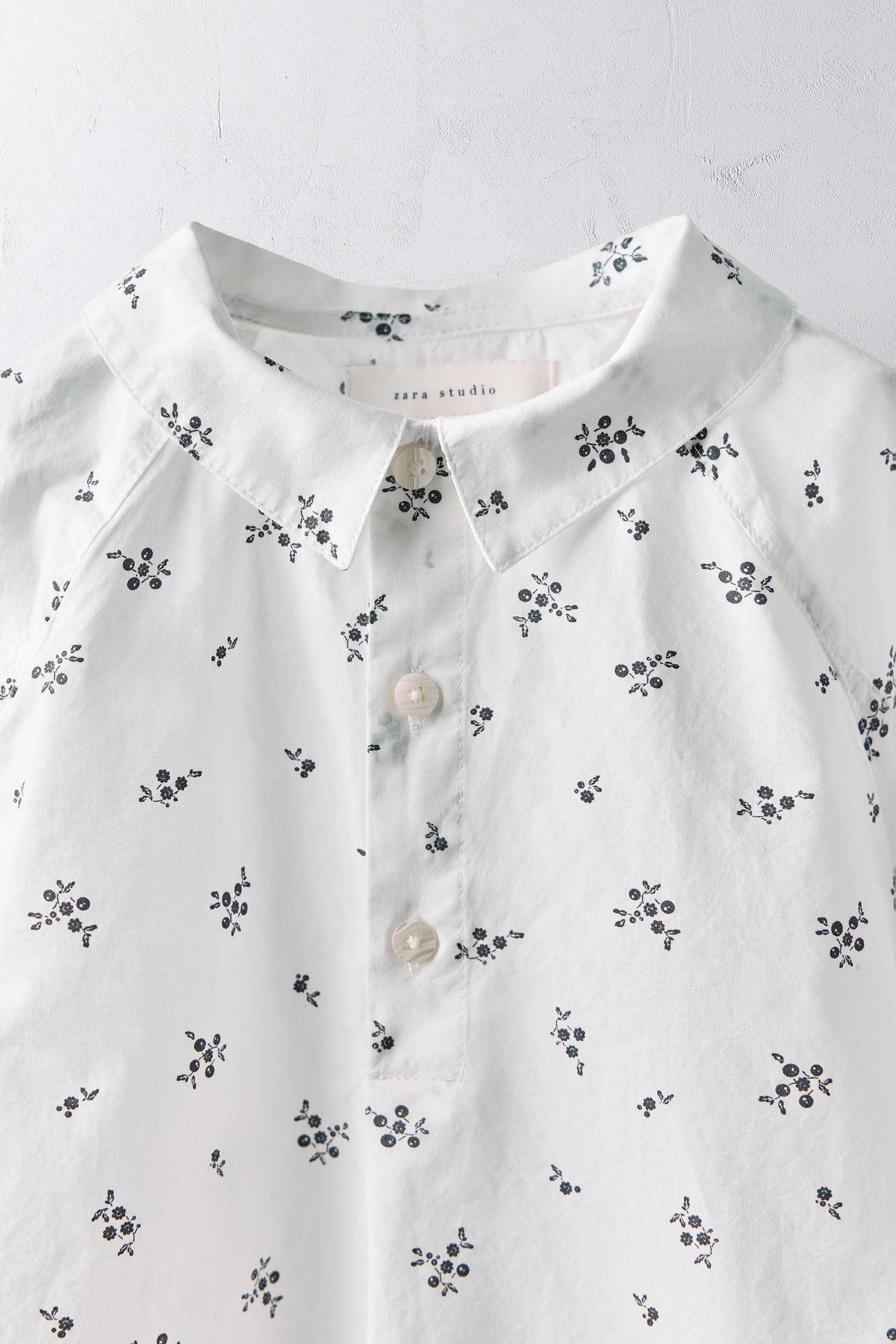 AGES -6/LIMITED EDITION FLORAL POPLIN SHIRT